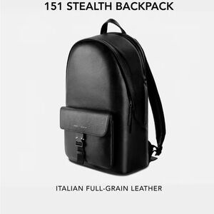 Grams 28 - 151 Stealth Black Leather Backpack